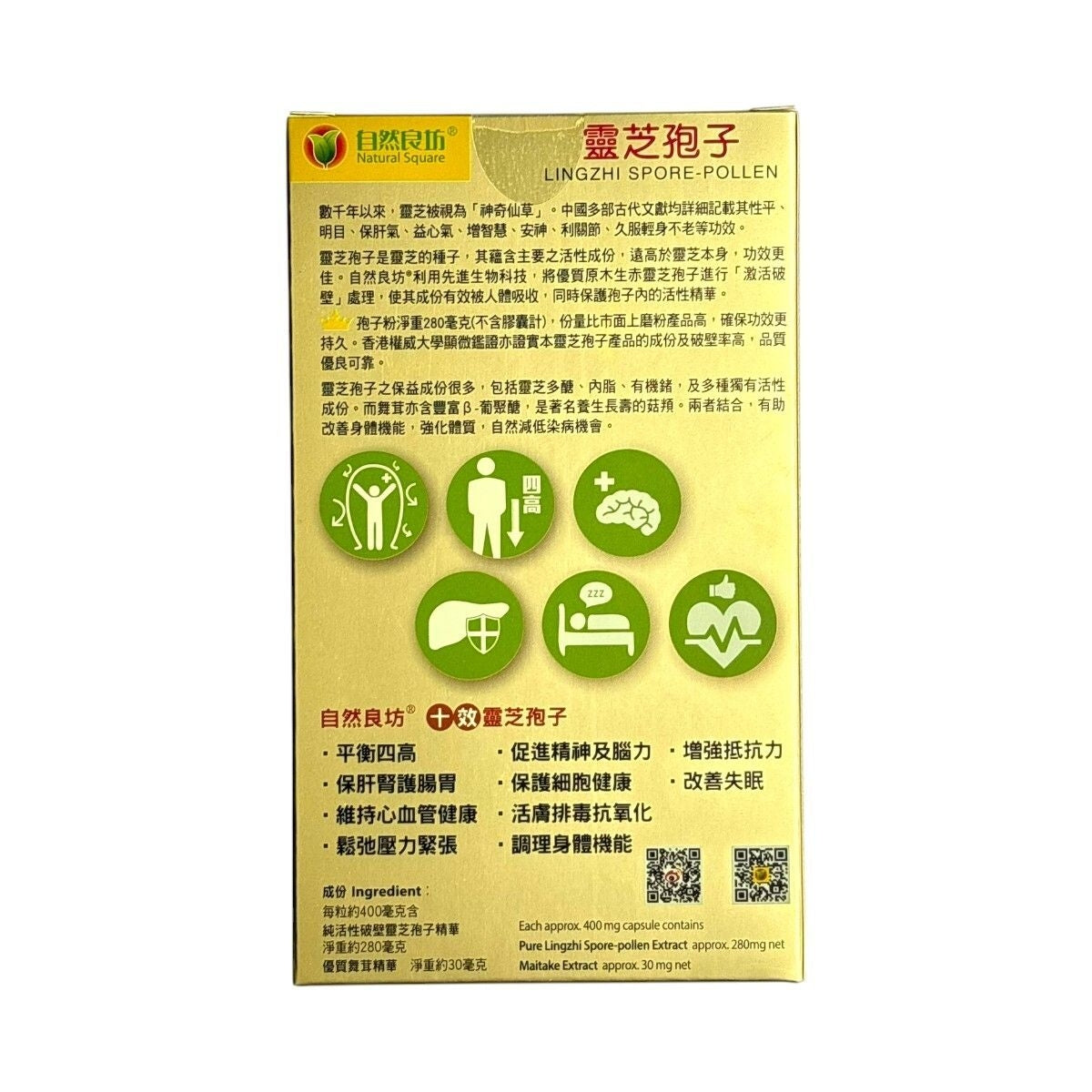 Natural Square Lingzhi Spore-Pollen 60pcs