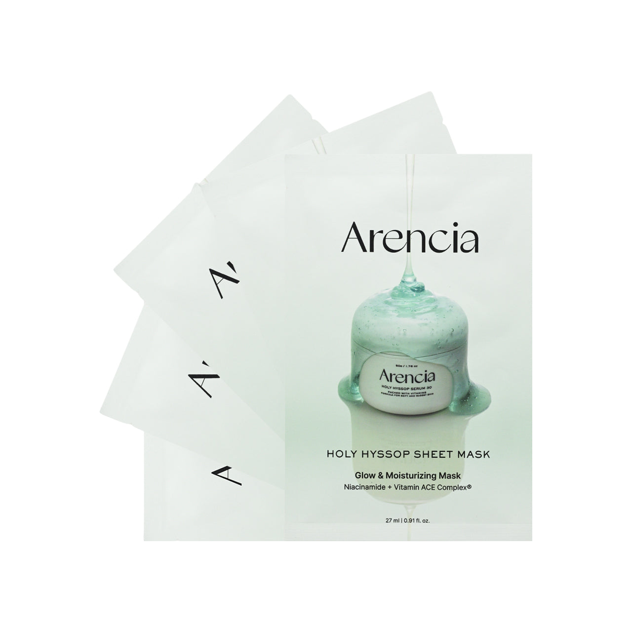 Arencia 聖牛膝草草亮白精華面膜 27毫升×5片裝