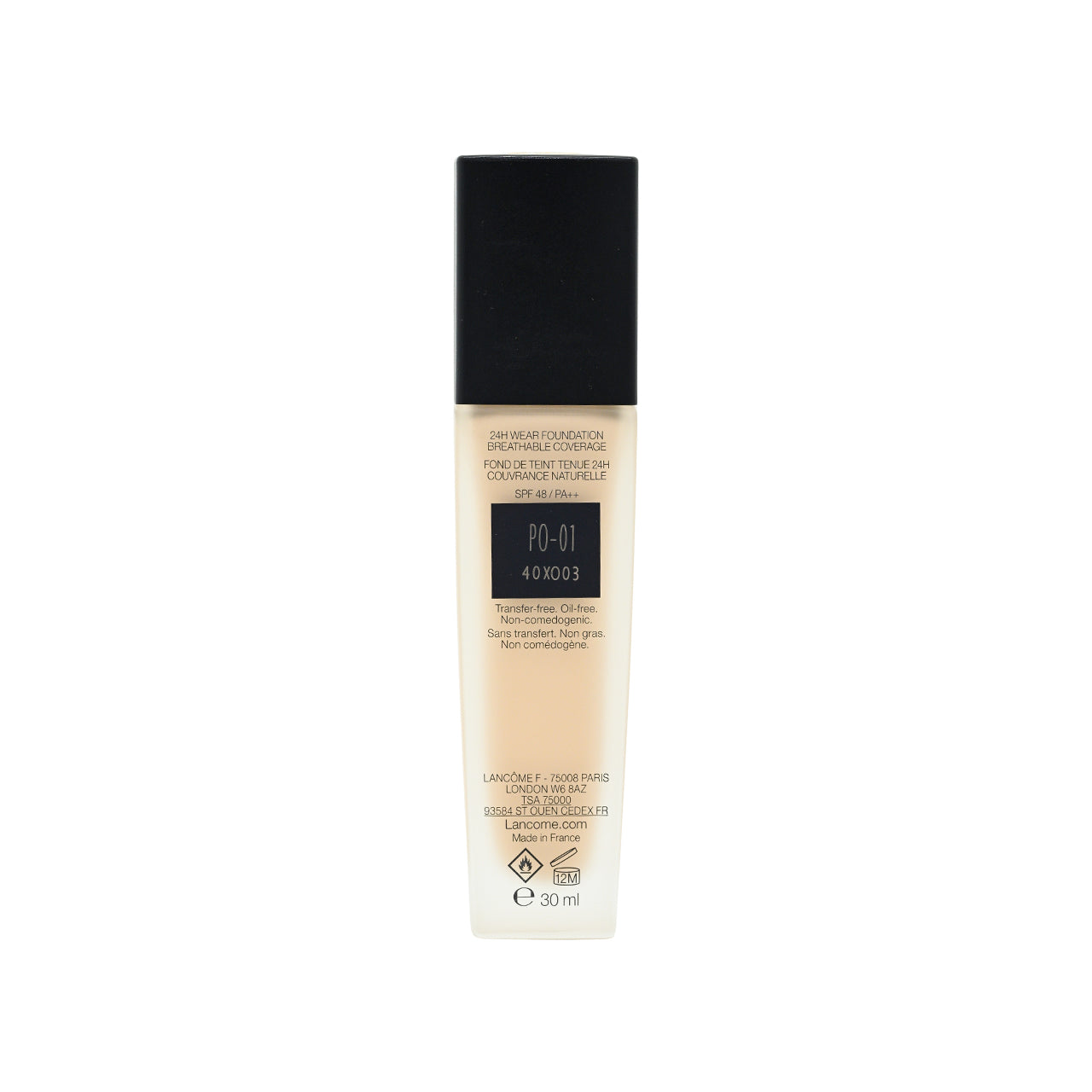 Lancome SPF48/PA++ 極致持妝輕透粉底液 #PO-01 30ml 