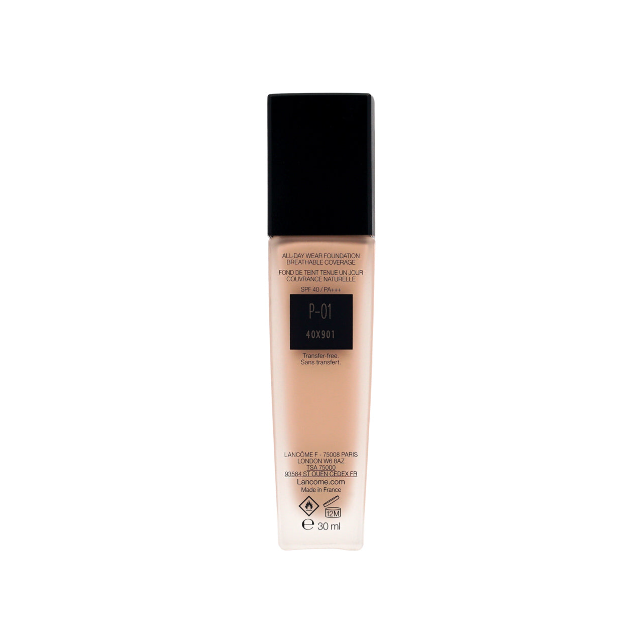 Lancome SPF40/PA+++ 持妝輕透粉底液 #P-01 30ml 