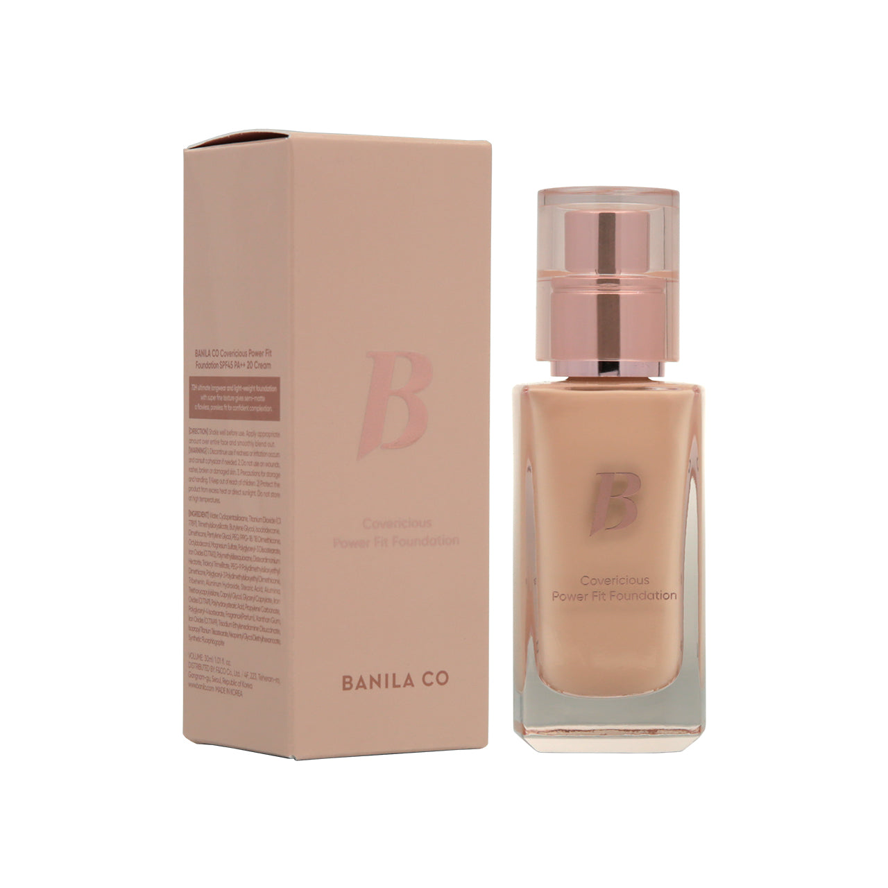 Banila Co SPF45 PA++完美遮瑕持久粉底液 20 Cream 30ml 