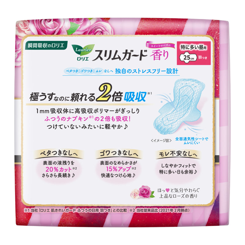 Laurier 樂而雅 零感特薄日用 玫瑰花香 25cm 18片