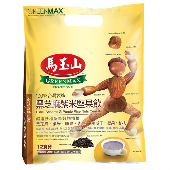 馬玉山黑芝麻紫米堅果飲(袋) 12x30克